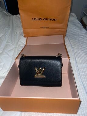 Louis Vuitton Black Epi Leather Crossbody with Gold LV Hardware MM